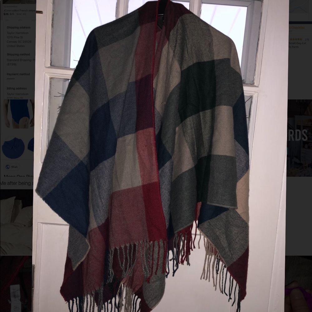 NWT Shawl ( red, grey , blue ) one size fits all